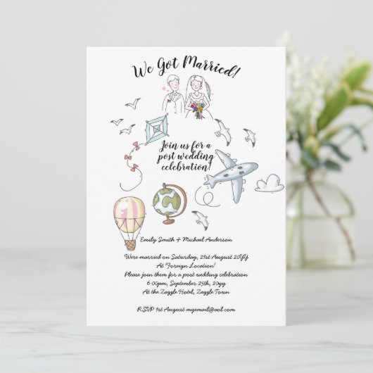 We Zijn Getrouwd - FOTOBRUILOFT UITNODIGINGEN (Staand voorkant)