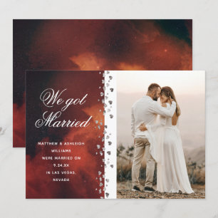 We zijn getrouwd Glitter Hart Foto Elopement Space Kaart
