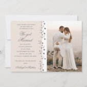 We zijn getrouwd Glitter Heart Foto Vanilla White Kaart (Voorkant)