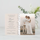 We zijn getrouwd Glitter Heart Foto Vanilla White Kaart (Staand voorkant)