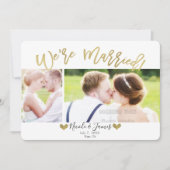 We zijn getrouwd Gold Modern Verloving voor het hu Kaart (Voorkant)