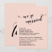 We zijn getrouwd Hearts Script Blush Roze Ontvangs Kaart (Voorkant / Achterkant)