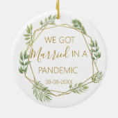 We zijn getrouwd in een pandemie, eerste kerstmis keramisch ornament (Achterkant)