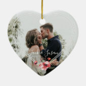 we zijn getrouwd in een pandemische eerste bruilof keramisch ornament (Achterkant)