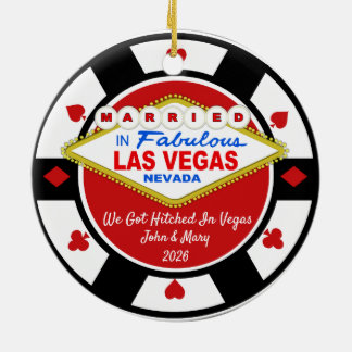 We Zijn Getrouwd in Vegas Ornament 2026