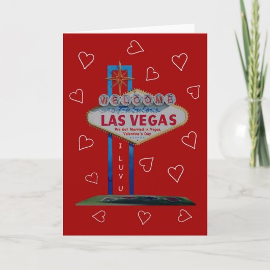 We zijn getrouwd in VEGAS Valentijnsdag Kaart (Voorkant)
