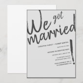 "We Zijn Getrouwd!" Informele Script Trouwreceptie Kaart (Voorkant / Achterkant)