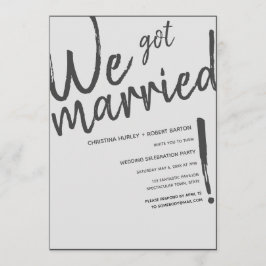 "We Zijn Getrouwd!" Informele Script Trouwreceptie Kaart