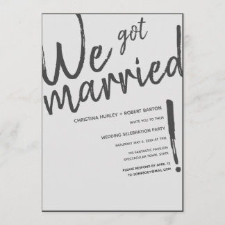 "We Zijn Getrouwd!" Informele Script Trouwreceptie Kaart