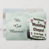 "We zijn getrouwd"  Las Vegas Eloped  aankondiging (Voorkant / Achterkant)