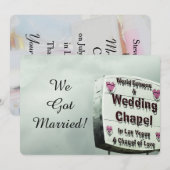 "We zijn getrouwd" Las Vegas Gevlucht Aankondigi Kaart (Voorkant / Achterkant)