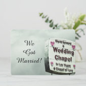 "We zijn getrouwd" Las Vegas Gevlucht Aankondigi Kaart (Staand voorkant)