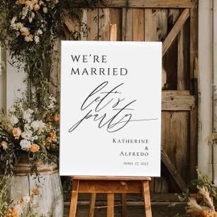 We zijn getrouwd, laten we feest vieren Elopement Poster