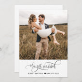 We zijn getrouwd, legant fotohuwelijk aankondiging (Voorkant / Achterkant)