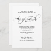 We zijn getrouwd, legant modern huwelijk aankondiging (Voorkant / Achterkant)