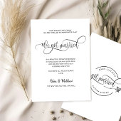 We zijn getrouwd, legant modern huwelijk aankondiging