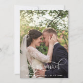 We zijn getrouwd, legant Script Photo Wedding Aankondiging (Voorkant)