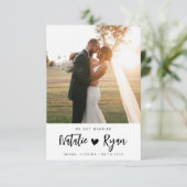 We zijn getrouwd met aangepaste foto bruiloft aank (Staand voorkant)