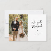 We zijn getrouwd met Black Script Wedding Bedankkaart (Voorkant)