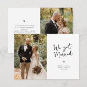 We zijn getrouwd met Black Script Wedding Bedankkaart (Voorkant / Achterkant)