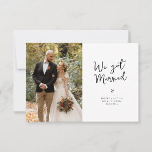 We zijn getrouwd met Black Script Wedding Bedankkaart