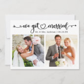 We zijn getrouwd met Calligraphy Heart 2 Photo Wed Aankondiging (Voorkant)