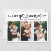 We zijn getrouwd met Calligraphy Heart 3 Photo Wed Aankondiging (Voorkant)