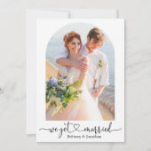 We zijn getrouwd met Calligraphy Heart Arch Weddin Aankondiging (Voorkant)