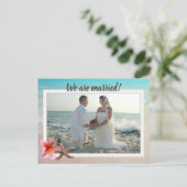 We zijn getrouwd met een fotohuwelijk. briefkaart (Staand voorkant)