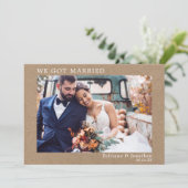 We zijn getrouwd met een moderne minimalistische s bedankkaart (Staand voorkant)