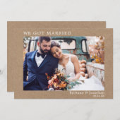 We zijn getrouwd met een moderne minimalistische s bedankkaart (Voorkant / Achterkant)