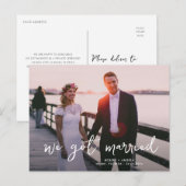we zijn getrouwd met een moderne trouwaankondiging briefkaart (Voorkant / Achterkant)