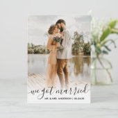 We zijn getrouwd met een trendy script overlay Kaa Bedankkaart (Staand voorkant)