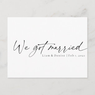We zijn getrouwd met Elegant Script Minimal Announ Briefkaart