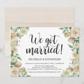 We zijn getrouwd met Elopement Reception Kaart (Voorkant / Achterkant)