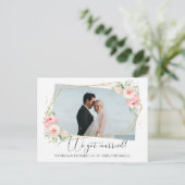 We zijn getrouwd met Floral Eloped Briefkaart (Staand voorkant)