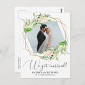 We zijn getrouwd met Greenery Eloped Briefkaart (Voorkant / Achterkant)