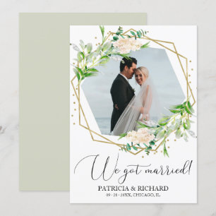 We zijn getrouwd met Greenery Eloped Kaart