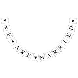 We zijn getrouwd met Rustic Cute Wedding Bunting V Vlaggetjes