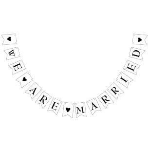 We zijn getrouwd met Rustic Cute Wedding Bunting V Vlaggetjes