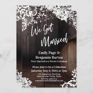 We zijn getrouwd met rustieke houten vat lichten b kaart