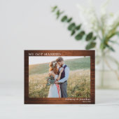 We zijn getrouwd met Wood Minimalist Simple Briefkaart (Staand voorkant)