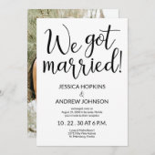 We Zijn Getrouwd Moderne Foto Uitnodiging Bruiloft (Voorkant / Achterkant)