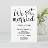 We Zijn Getrouwd Moderne Foto Uitnodiging Voor Ont (Staand voorkant)