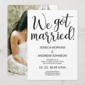 We Zijn Getrouwd Moderne Foto Uitnodiging Voor Ont (Voorkant / Achterkant)