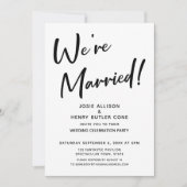 We zijn getrouwd Moderne Trouwreceptie Gouden Stre Kaart (Voorkant)