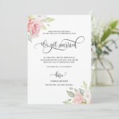 We zijn getrouwd, Roos Gold Floral huwelijkshuweli Aankondiging (Staand voorkant)