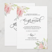 We zijn getrouwd, Roos Gold Floral huwelijkshuweli Aankondiging (Voorkant / Achterkant)