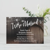 We zijn getrouwd rustieke houten vat en lichten kaart (Staand voorkant)