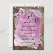 We zijn getrouwd rustieke Waterverf Floral & Light Kaart (Voorkant)